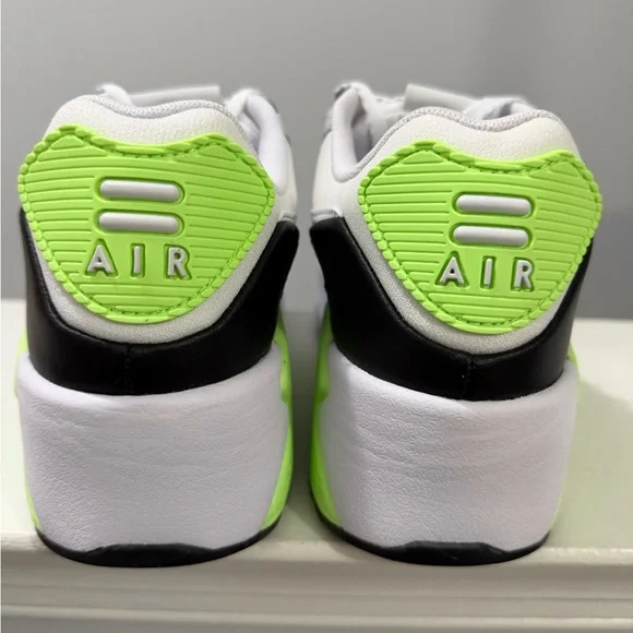 NIKE WOMENS AIR MAX 90 LV8 SNEAKERS-Photon Dust/White-Lime-Black-SIZE 8.5 - Picture 13 of 17